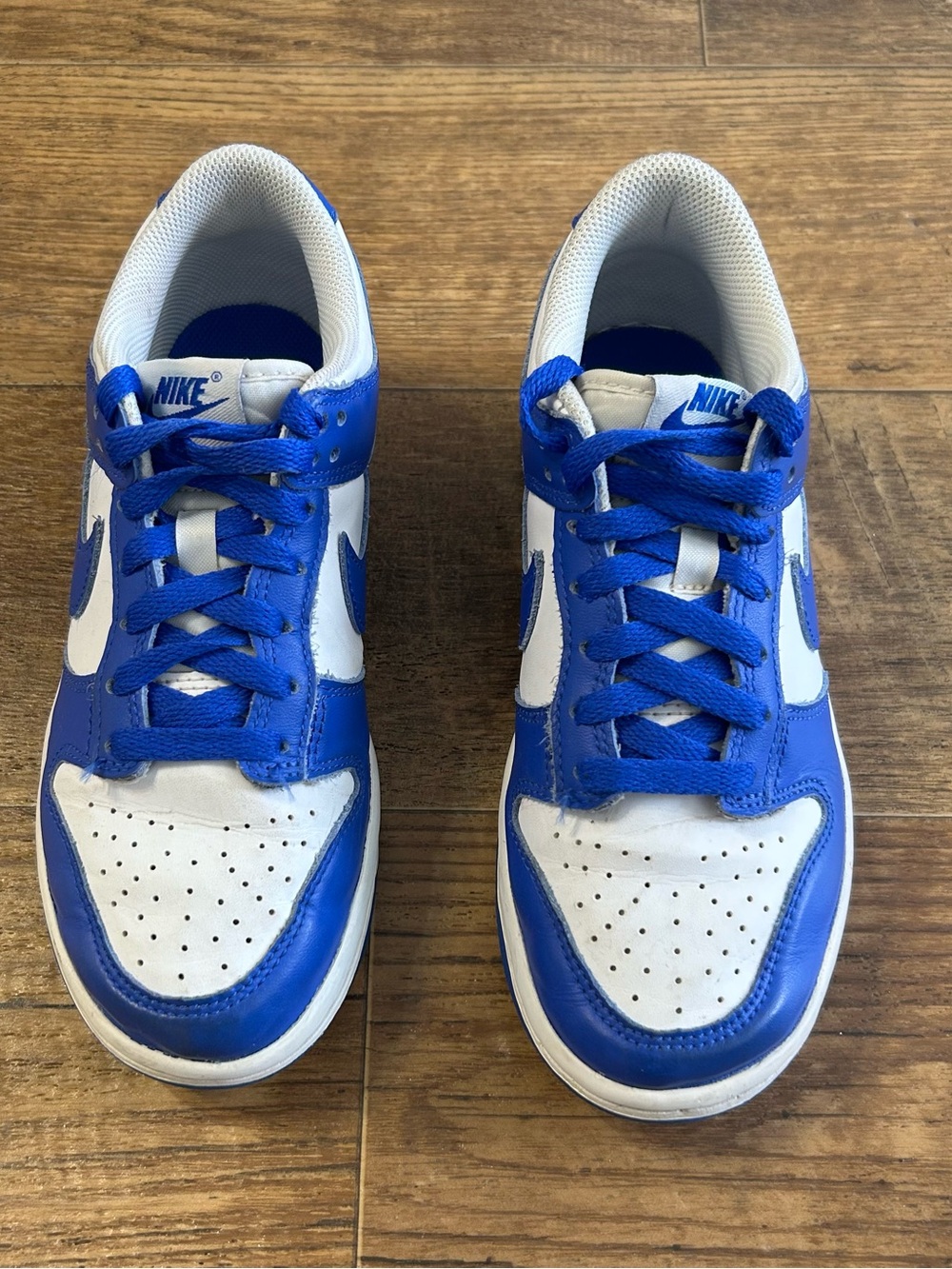 Nike Kids White and Royal Blue Low-Top Sneakers